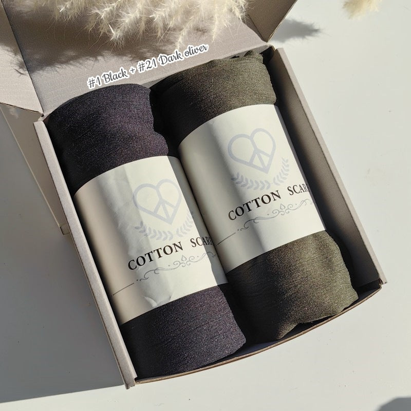 WJA168 Natural Wrinkle Rayon Scarf Solid Color Neck Scarf Cotton Linen Shawl - MinYang Fashion Apparel Accessory Manufacturer