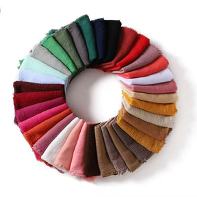 MSL090  plain color wholesale crinkle cotton hijab