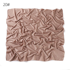 YZ104  110cm cross-border new large size breathable soft matte imitation silk color Ding pure color square scarf scarf