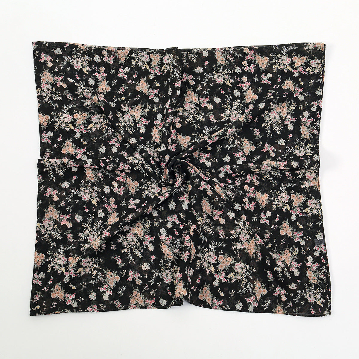 YW361  145*145cm small floral printed chiffon square scarf
