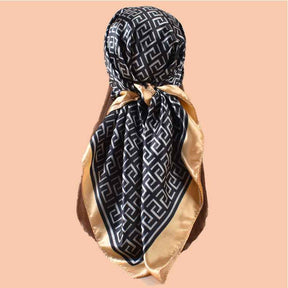 D546 90*90cm Printed Satin Square Scarf - MOQ:3