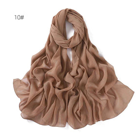 YZ175  Plain Lurex Chiffon Hijab with Fine Pleats