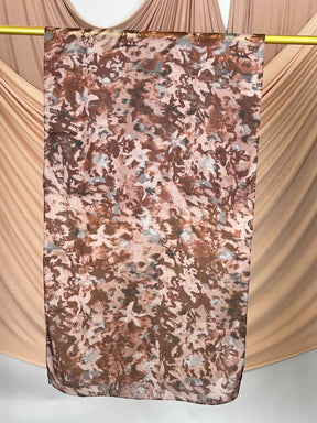 MD017  Modal Polyester Cotton Blend Floral Tie-Dye Single-Needle Hijab