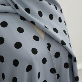 LR1119  Women's Vibrant Polka Dot Cardigan & Hijab 2-Piece Set