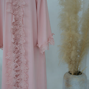 LR1184  Lace Splicing Cardigan and Inner Dress