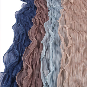 WJ090  Plain breathable bright silk bubble crepe hijab