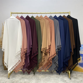 2306 plain lace edge Large Khimar hijab