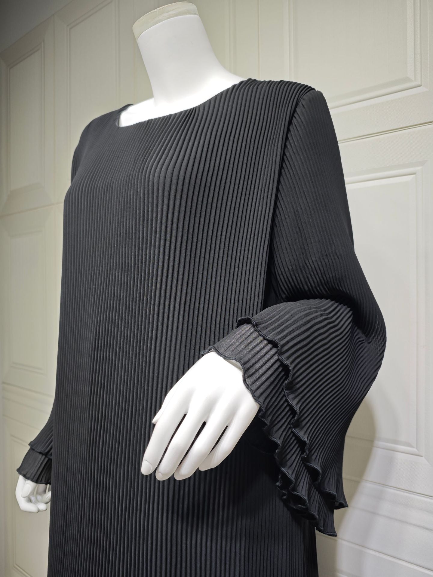 MQ155  Fashion Polyester Pleated Premium Crinkled Dress - Hijab Not Included