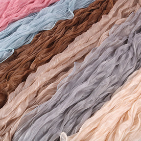 WJ090  Plain breathable bright silk bubble crepe hijab
