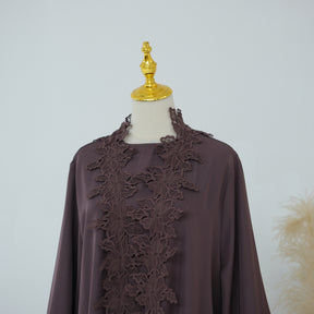 LR1184  Lace Splicing Cardigan and Inner Dress