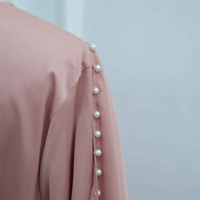 LR1134 Exquisite Pearl-Embellished Abaya – Opulent Craftsmanship, Timeless Elegance