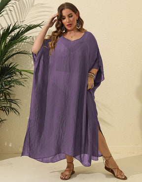 F799   Solid color loose beach slit maxi skirt