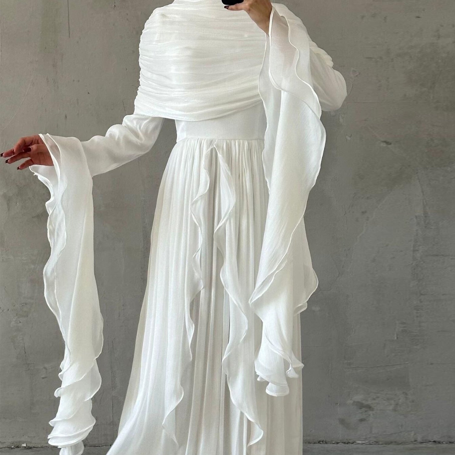 LR1169  Double-layer waist dress – no hijab