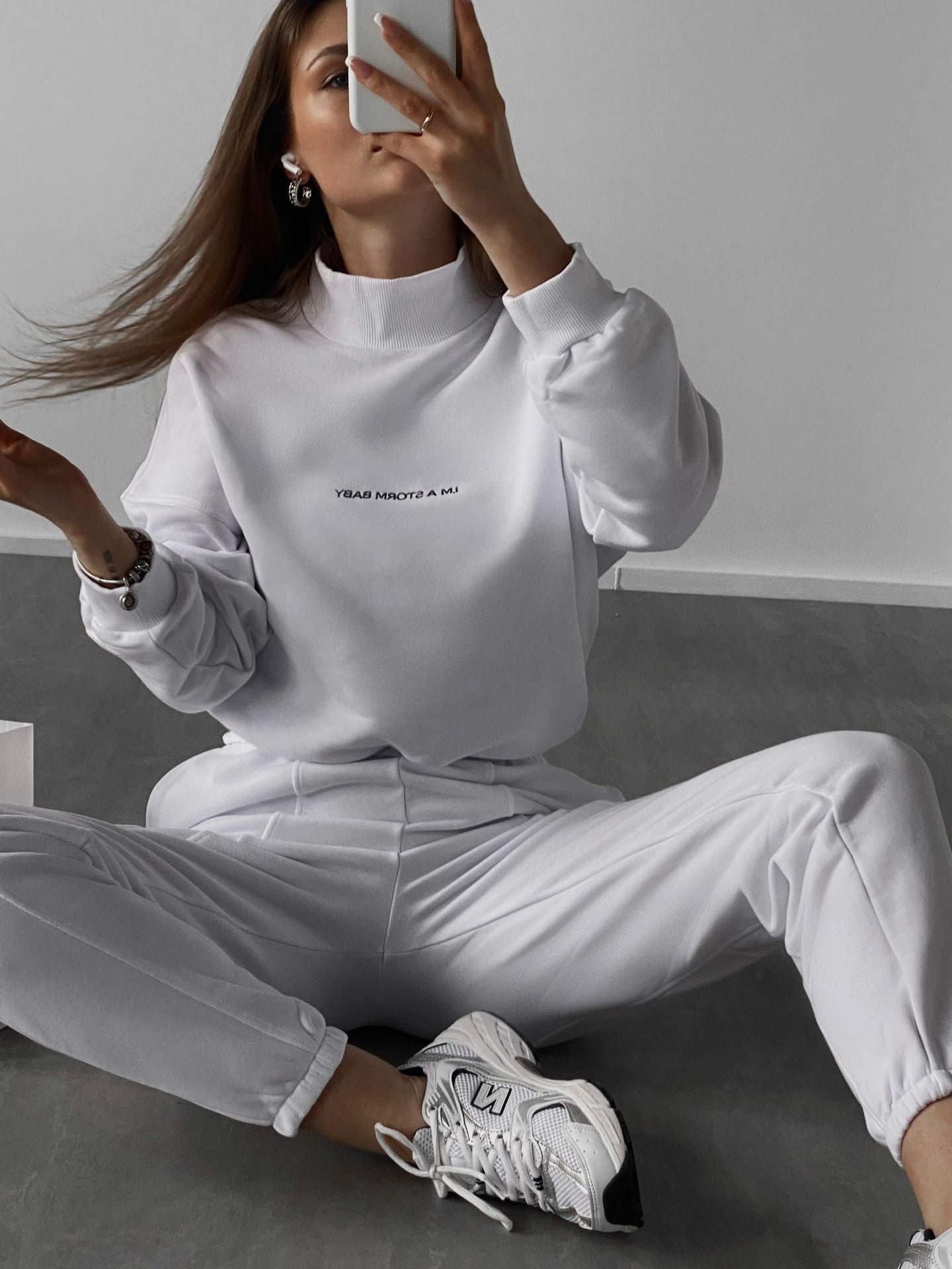 M1051  Women's New Spring Printed Sweatshirt 2-Piece Set