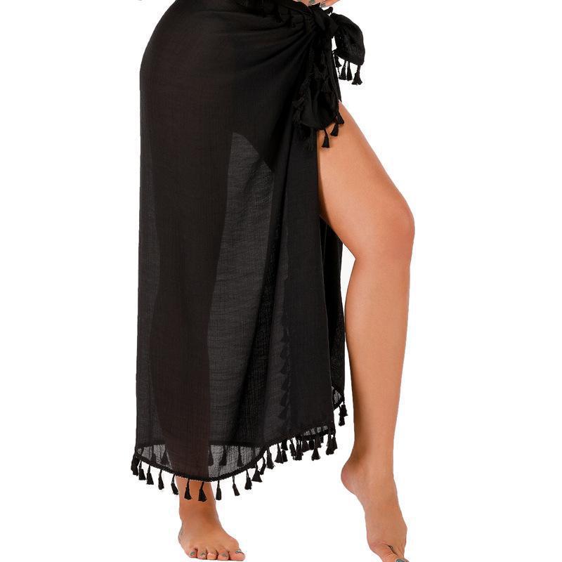 SL31  Half-length tassel shawl sun protection wrap skirt