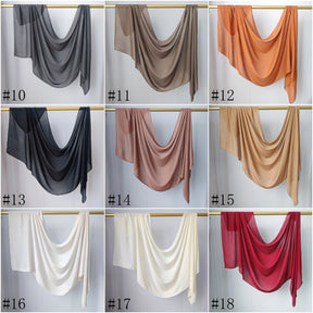 WJ002  30S Modal Breathable Plain Single Stitch Hijab