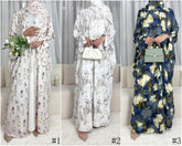 SMYH  Art Print Batwing Sleeve Cardigan Loose Abaya