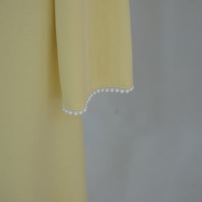 LR1167  Plain Scuba Beaded Shawl + Long Sleeve Dress Set