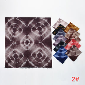 SS013  Modal Tie-Dye Printed Hijab with Short Fringe Ends