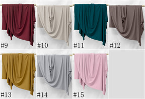JBJERSEY  Plain Mercerized Cotton Soft Skin Friendly Scarf