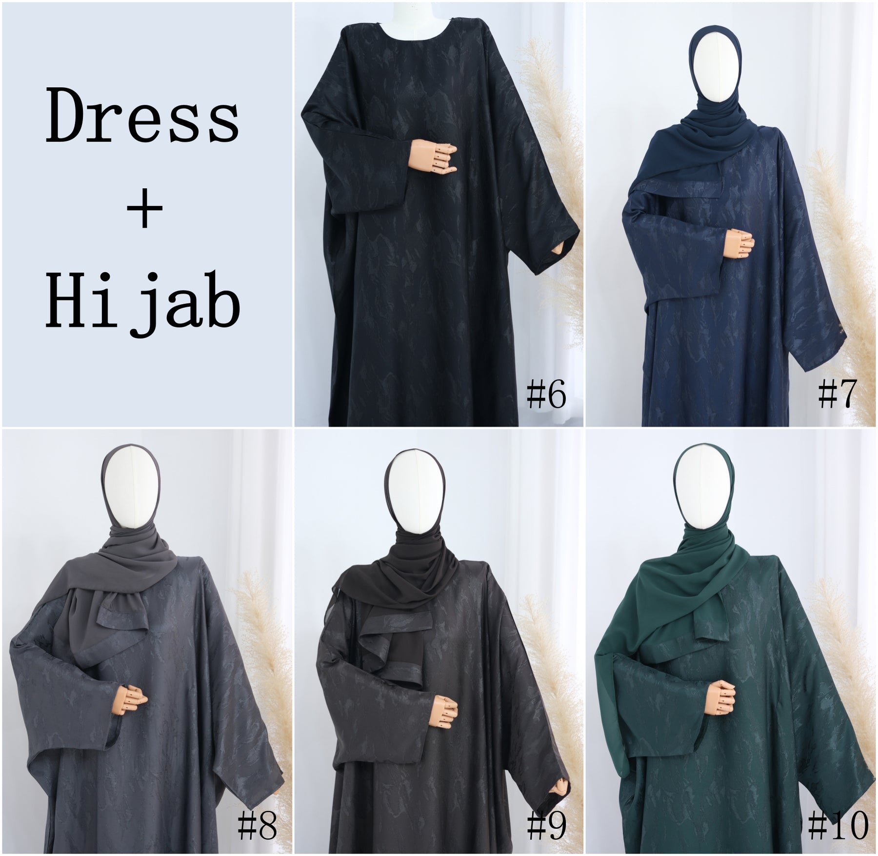 LRDB002  Fashionable printed plus size dress + hijab 2-piece set