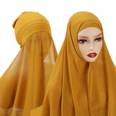 MSL002 chiffon instant hijab with modal undercap