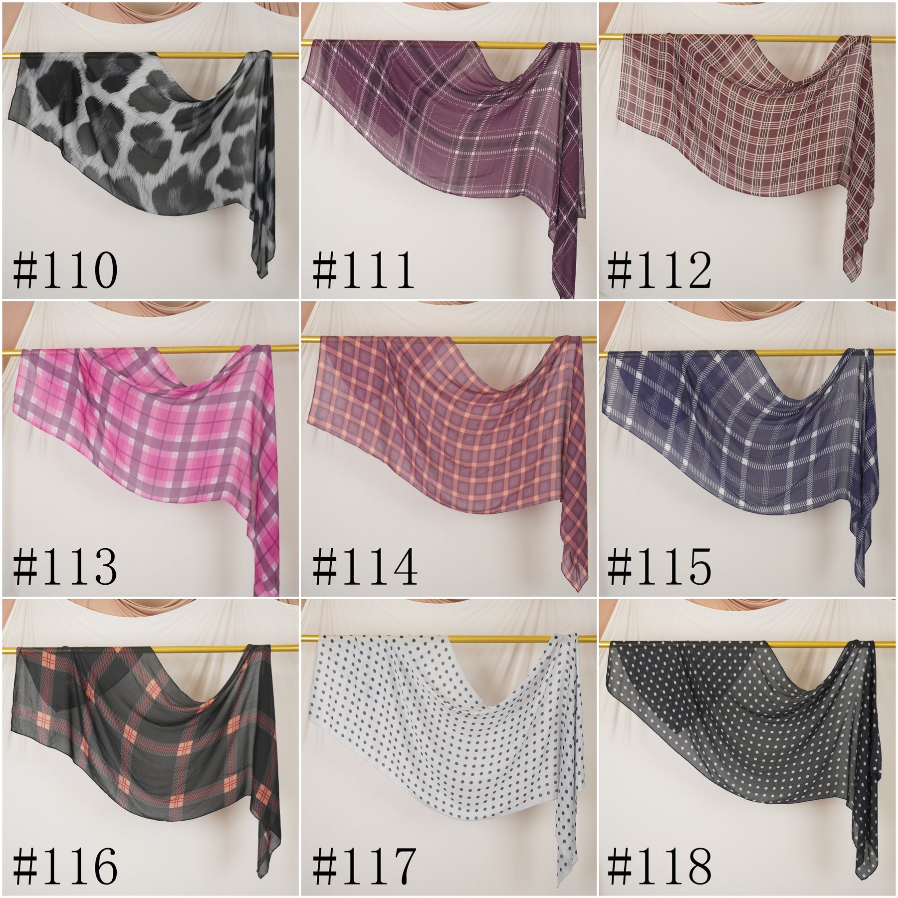 DL001  Modal printed hijab with square corners and rolled hem