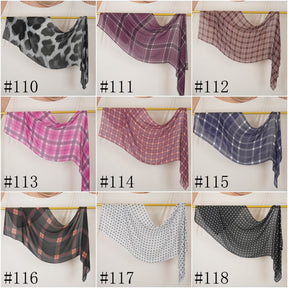 DL001  Modal printed hijab with square corners and rolled hem