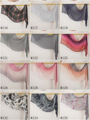 DL001  Modal printed hijab with square corners and rolled hem