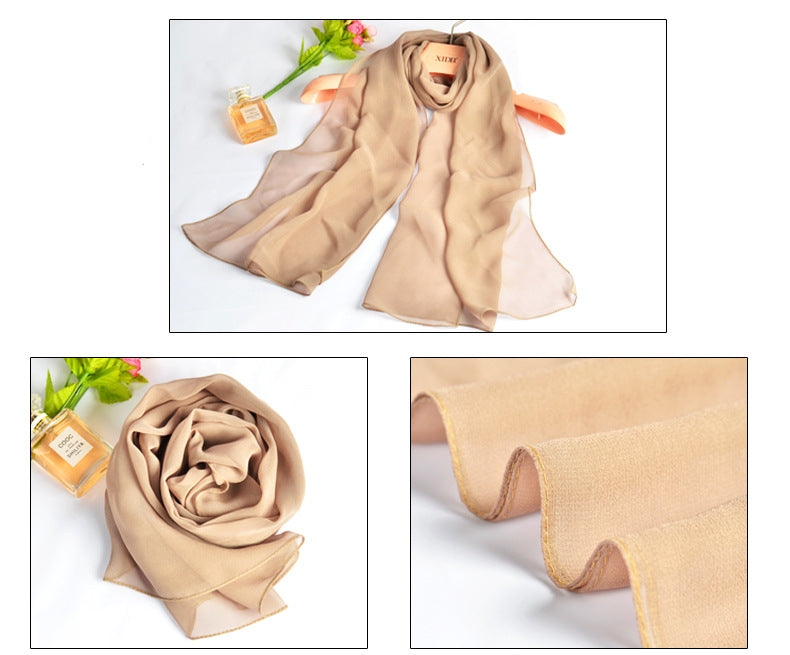 QWS05  Long Plain Chiffon Sun Protection Hijab