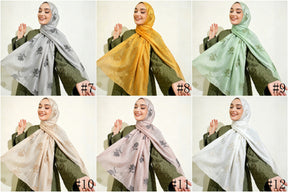 WJ103  Sea Island Silk Embroidered Sun Protection Hijab