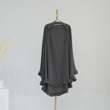 HJ912  Plain Polyester Ruffle Wide-Drape Hijab