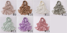260302  Sea Island Silk Long Hijab with Handmade Chain
