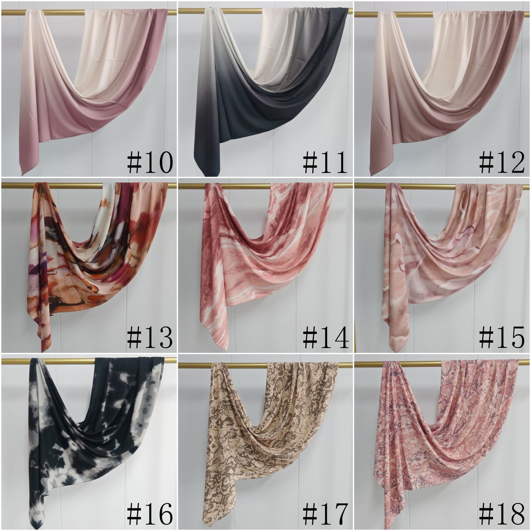 JBWJ001  Soft Modal Watercolor Printed Double-Sided Ethnic Long Hijab