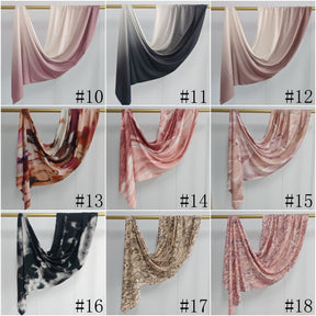 JBWJ001  Soft Modal Watercolor Printed Double-Sided Ethnic Long Hijab