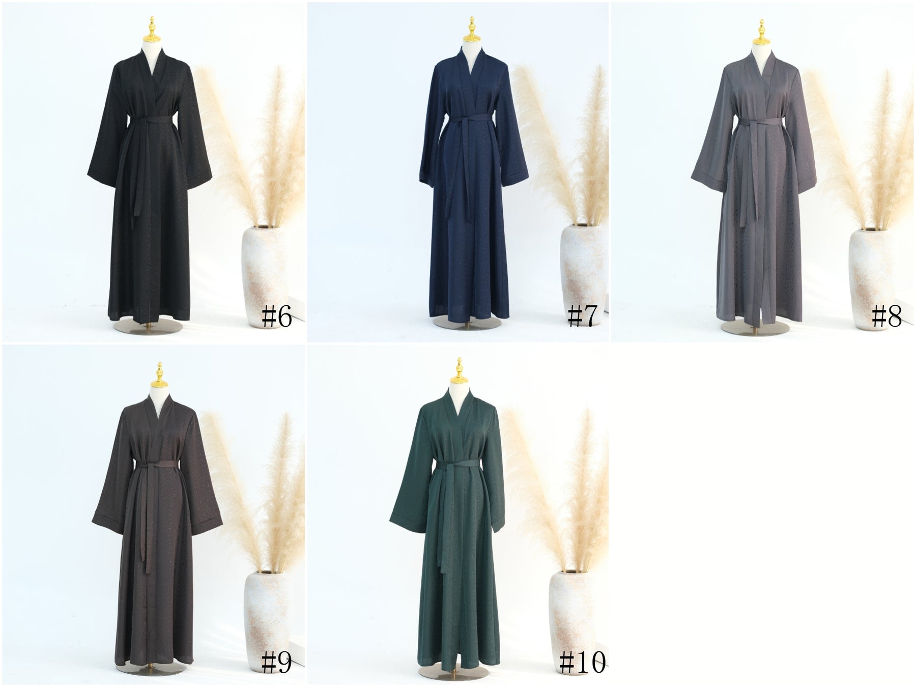 LRDB010+LRDB011  Fashion Print Elegant Cardigan Dress with Hijab Two-Piece Set