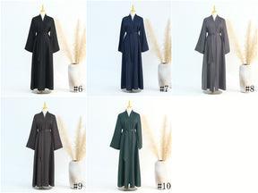 LRDB010+LRDB011  Fashion Print Elegant Cardigan Dress with Hijab Two-Piece Set