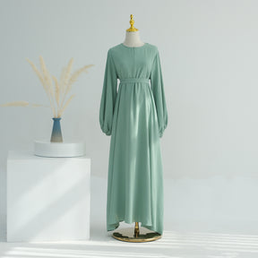LR708  Plain Viscose Elastic Cuff Dress
