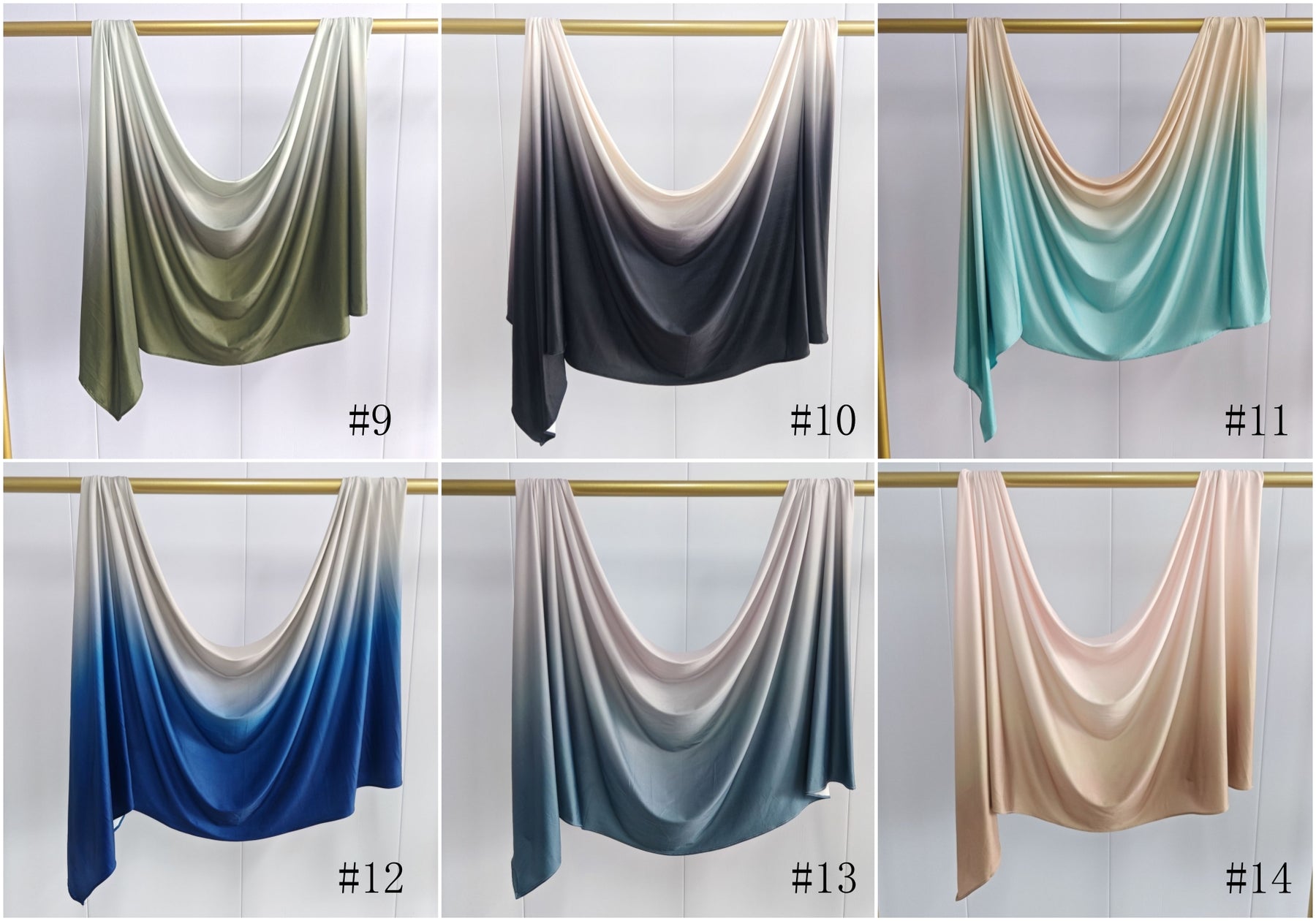 YTHBJB  Gradient Liquid Jersey Hijab, Ombre Knit Headscarf, Soft Fluid Wrap