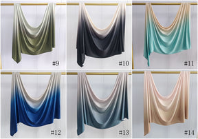 YTHBJB  Gradient Liquid Jersey Hijab, Ombre Knit Headscarf, Soft Fluid Wrap
