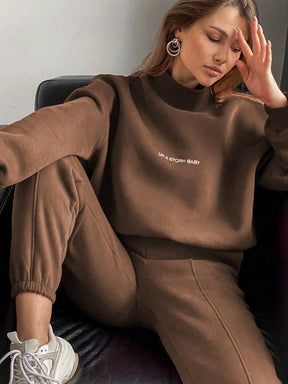 M1051  Women's New Spring Printed Sweatshirt 2-Piece Set