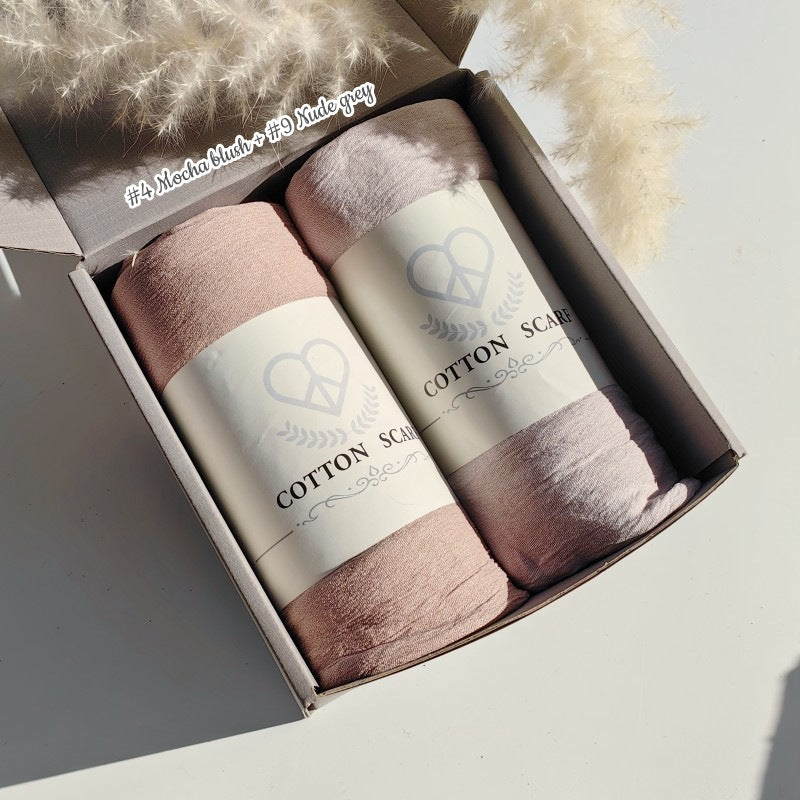 WJA168 Natural Wrinkle Rayon Scarf Solid Color Neck Scarf Cotton Linen Shawl - MinYang Fashion Apparel Accessory Manufacturer