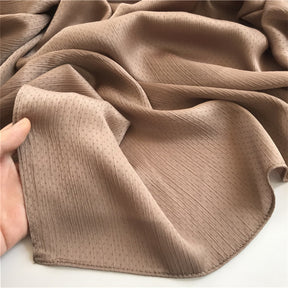 WJA35 Wrinkled Chiffon Solid Color Shawl