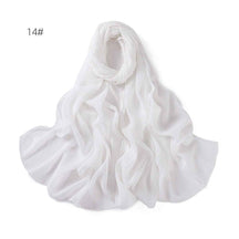 YZ175  Plain Lurex Chiffon Hijab with Fine Pleats