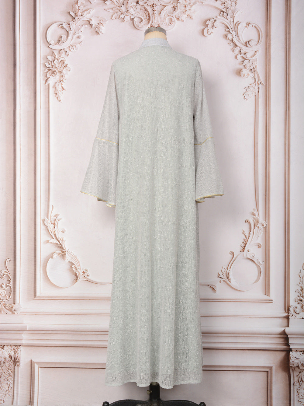 MT557  Stand Collar Sequin Beaded Embroidered Luxury Dress