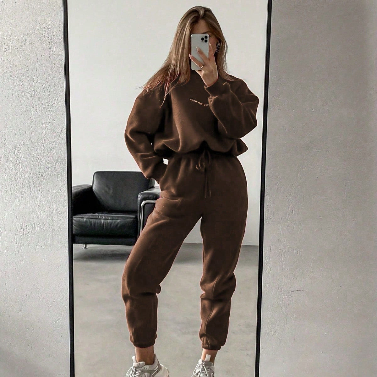 M1051  Women's New Spring Printed Sweatshirt 2-Piece Set