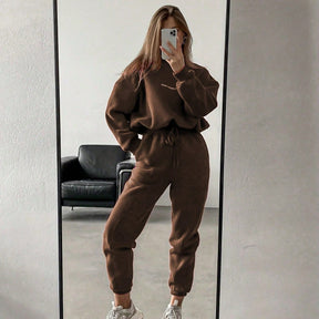 M1051  Women's New Spring Printed Sweatshirt 2-Piece Set