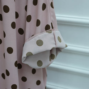 LR1119  Women's Vibrant Polka Dot Cardigan & Hijab 2-Piece Set