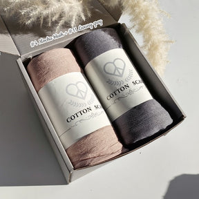 WJA168 Natural Wrinkle Rayon Scarf Solid Color Neck Scarf Cotton Linen Shawl - MinYang Fashion Apparel Accessory Manufacturer