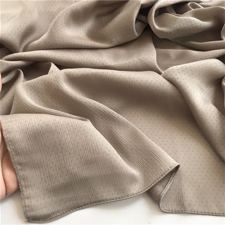 WJA35 Wrinkled Chiffon Solid Color Shawl